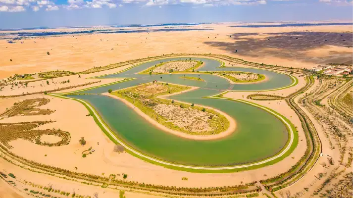 Al Qudra Lakes at sunset